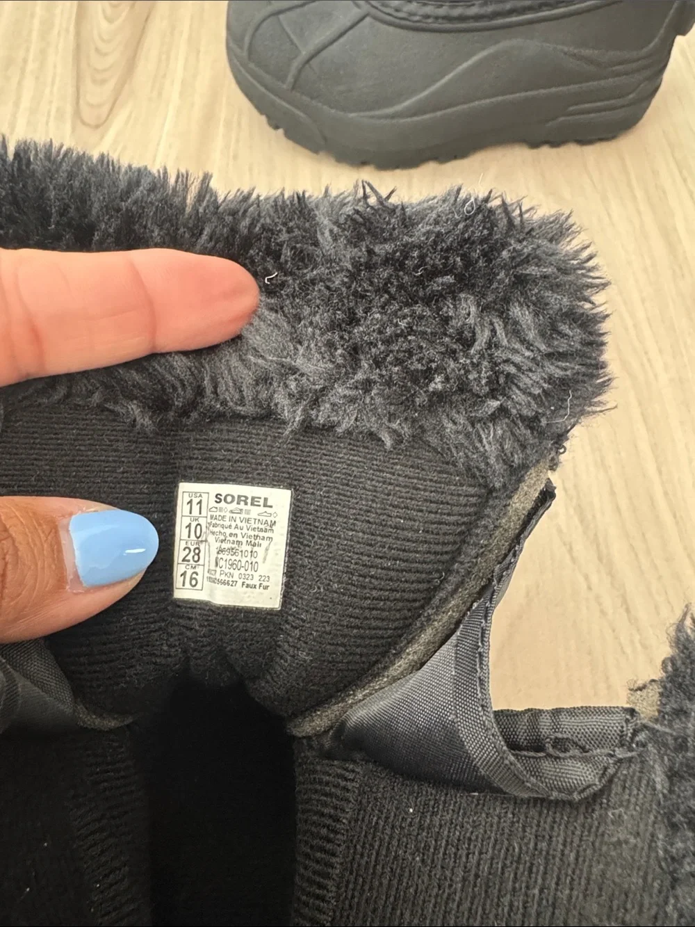Sorel Black Kids Winter Boots with Faux Fur Trim